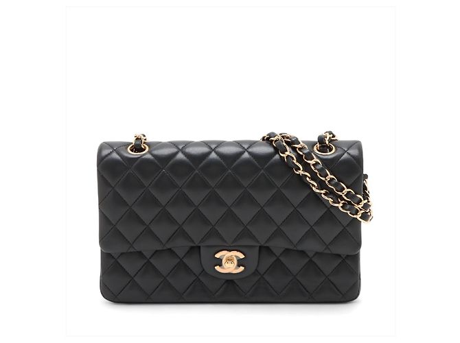 Chanel Borsa a tracolla Classic Double Flap Medium in pelle matelassè Nera