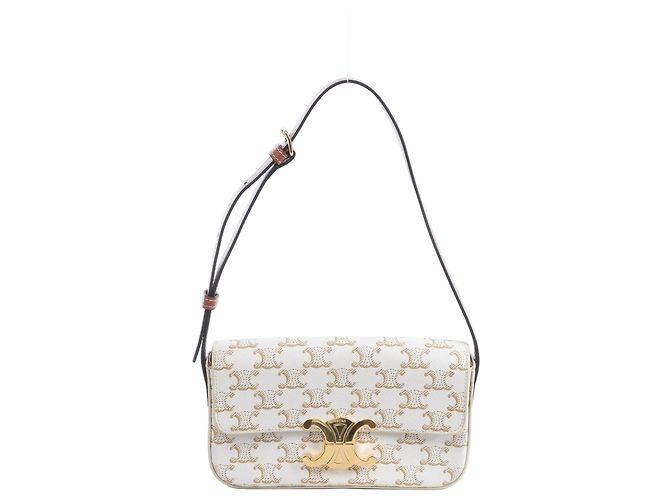 Céline Borsa a tracolla Celine Triomphe Claude in PVC e pelle, Beige