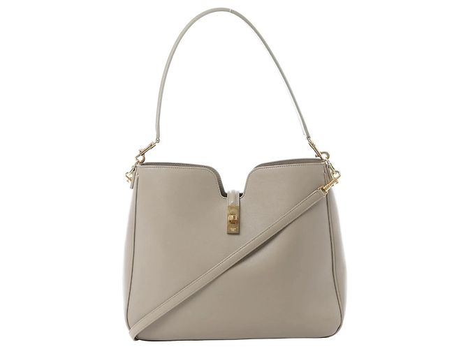 Céline Celine Camille 16 Medium Bolsa de Ombro 2Way em Couro Bege
