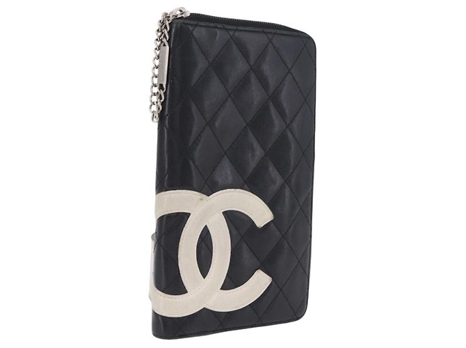 Chanel Cambon Line Cartera Larga Cuero Negro