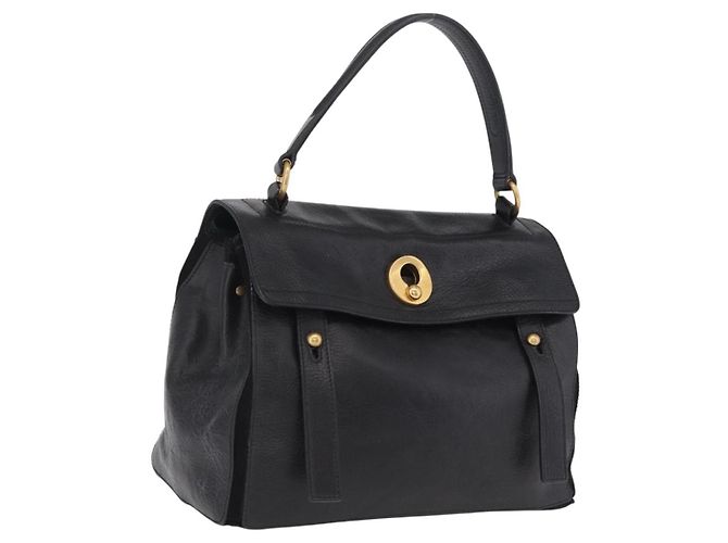 Autre Marque Saint Laurent Muse Two Leder Handtasche Schwarz
