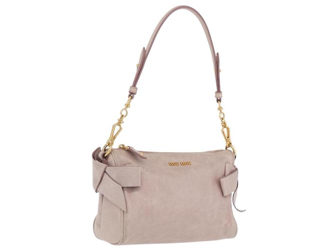 Miu Miu Borsa a tracolla Vitellolux Rosa e Oro