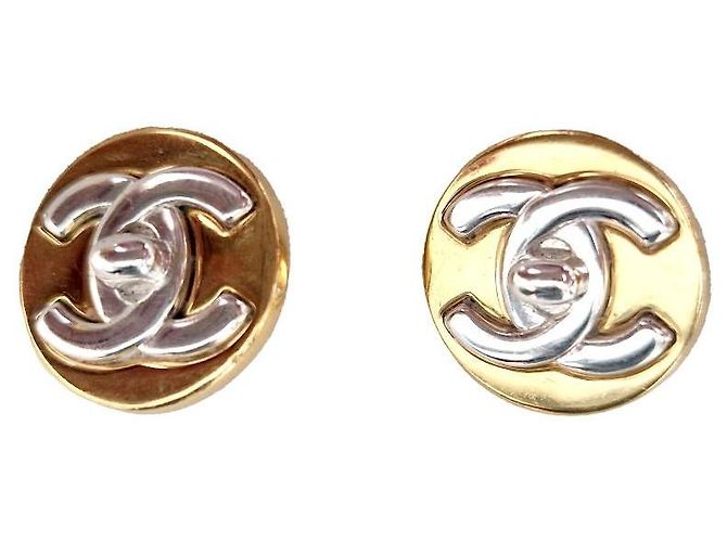 Orecchini a clip Chanel Timeless Oro e Argento (1997)