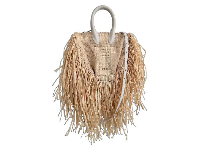 Jacquemus Le Baci Raffia Tasche Fransen