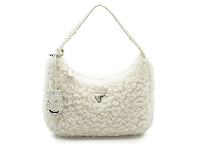 Prada Re-edition 2000 Shearling Mini Hobo