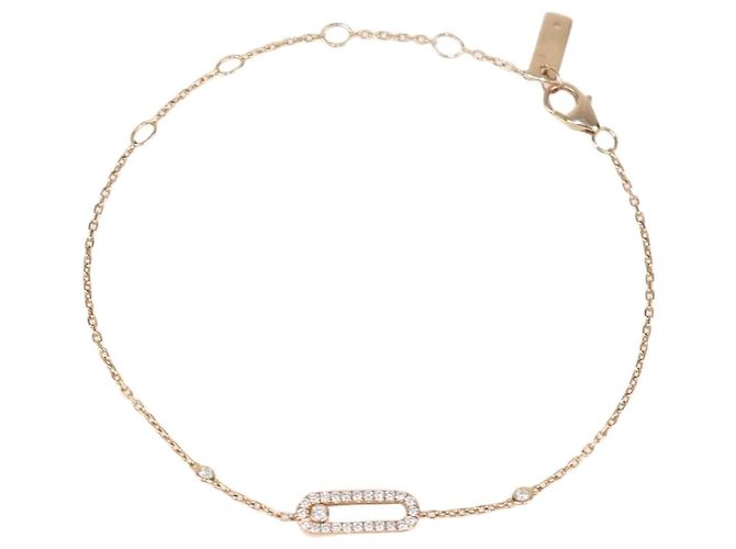 Pulseira Messika Move Uno Pave em ouro rosa 18K e diamantes