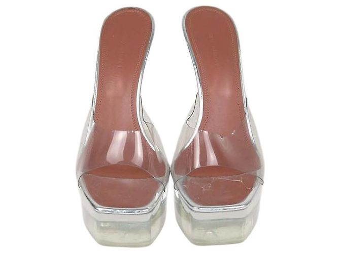 Sandali platform Amina Muaddi Clear PVC Dalida 140