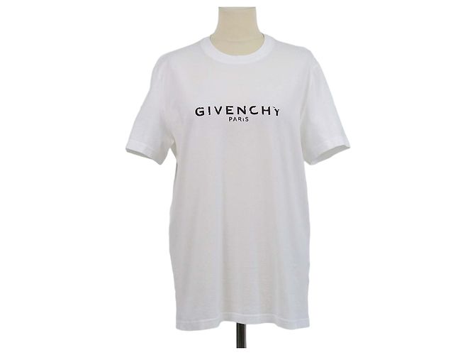 Givenchy White Cotton Logo Printed Crew Neck T-Shirt