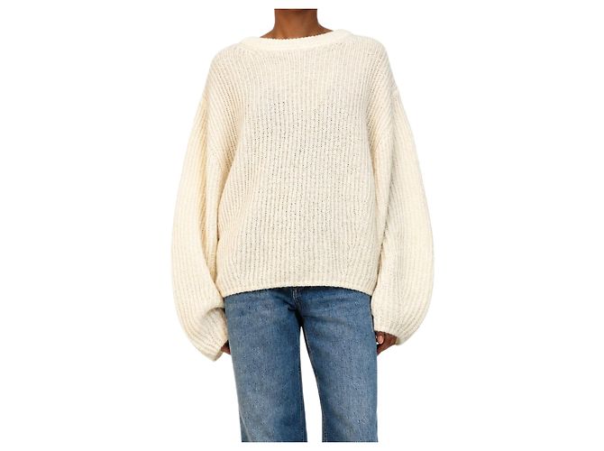 Totême Gerippter Strick aus Mohair-Mischung Ecru - size S