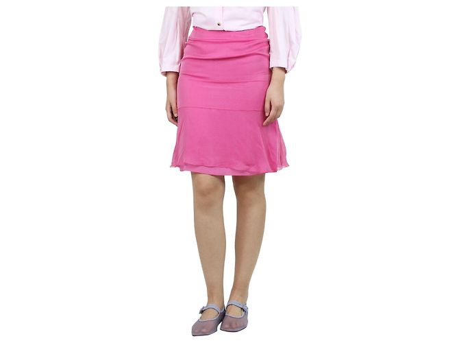 Minigonna in seta rosa Chanel
