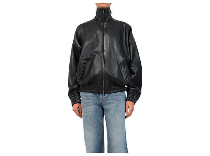 Acne Blouson en cuir noir - taille UK 6