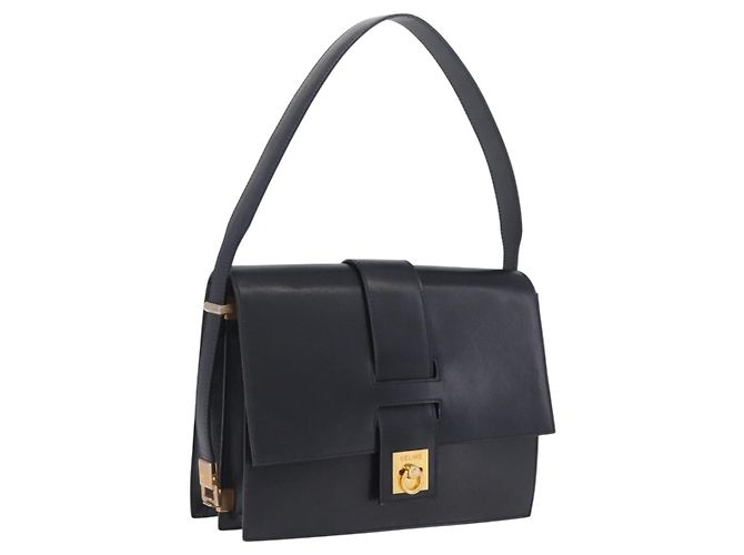 Céline CELINE Shoulder Bag Leather Navy Gold