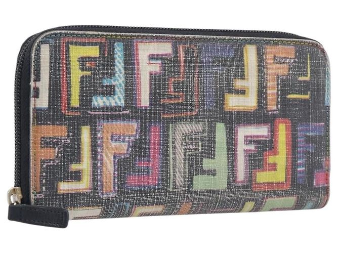 FENDI Zucca Canvas Long Wallet Multicolor Gold