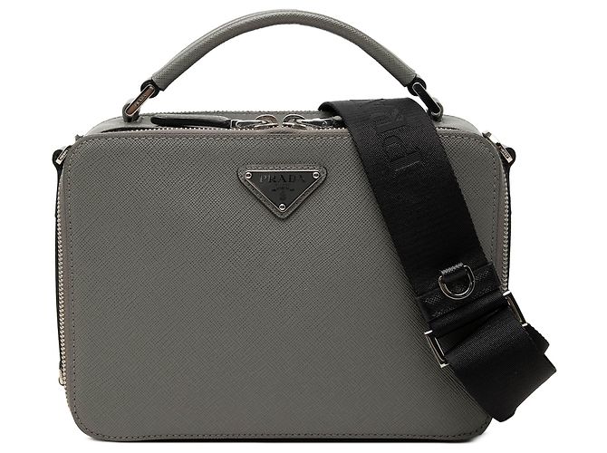 Sac Prada Brique Medium en Saffiano Gris