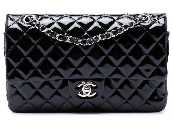 Chanel Black Medium Classic Patent Double Flap