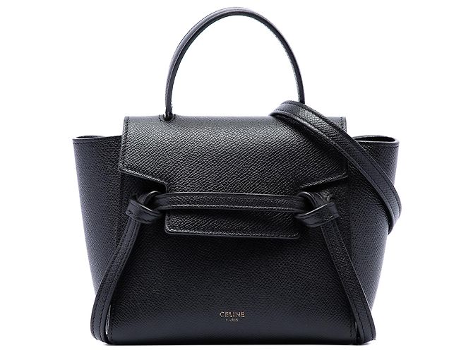 Belt Bag Céline Bolsa de cintura Celine em couro de bezerro grão Pico preto