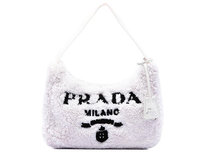 Re-Edition Prada Sac à épaule Mini Terry Re Edition 2000 Blanc
