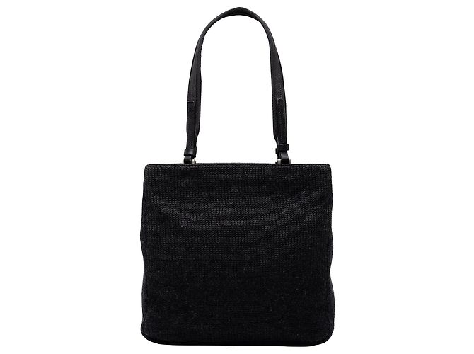Prada Black Knitted Wool Tote