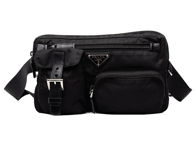 Prada Black Tessuto Multi Pocket Belt Bag