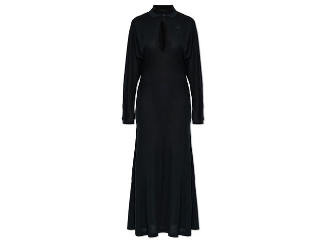 Lacoste Seidenkleid mit Logo-Patch