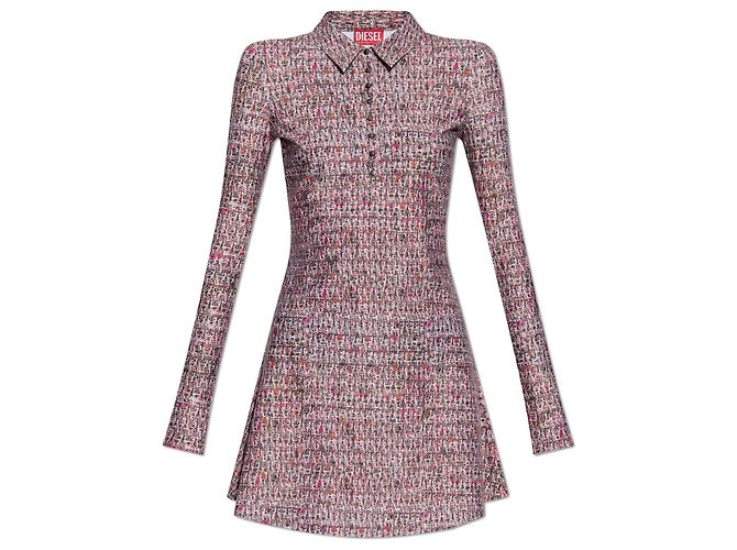 Vestido mini D-POLYNA Diesel rosa de nylon