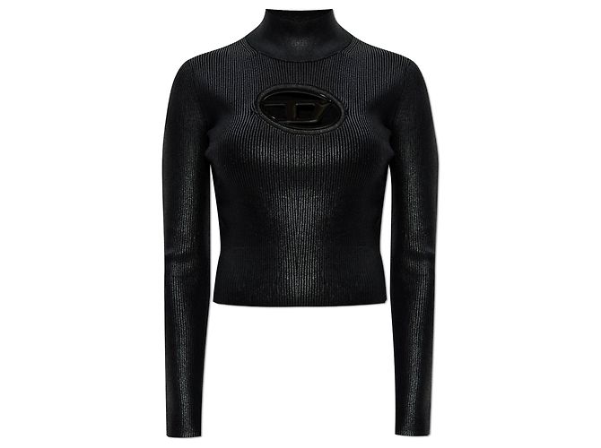 Diesel M-VALARI-TN Top Schwarz Rippstrick