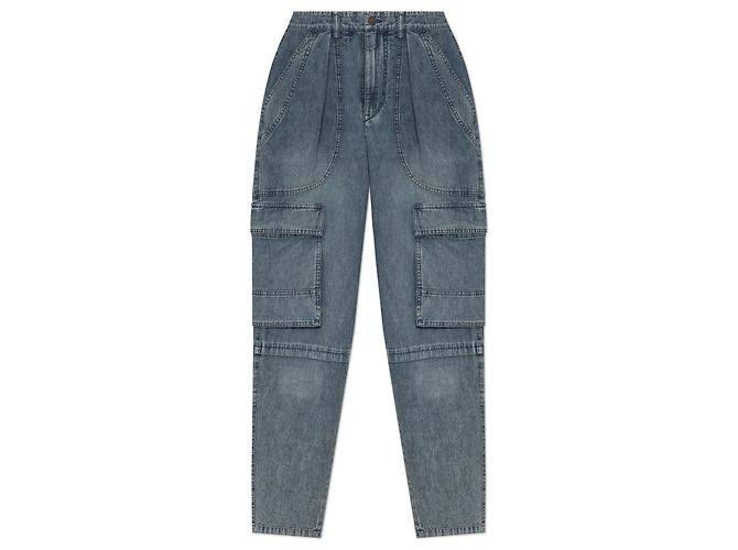 Isabel Marant Etoile Nayla vaqueros cargo azules algodón