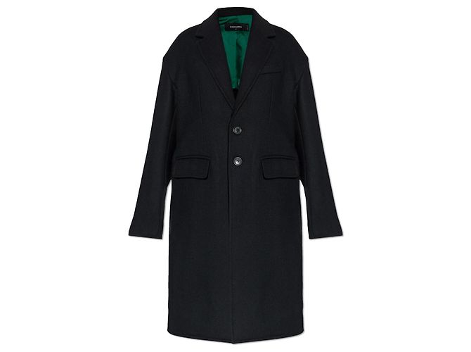 Dsquared2 Black Wool Coat