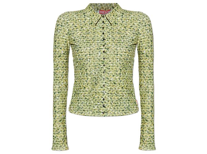Camisa Diesel C-ELAZ-BC Verde Efecto Tweed
