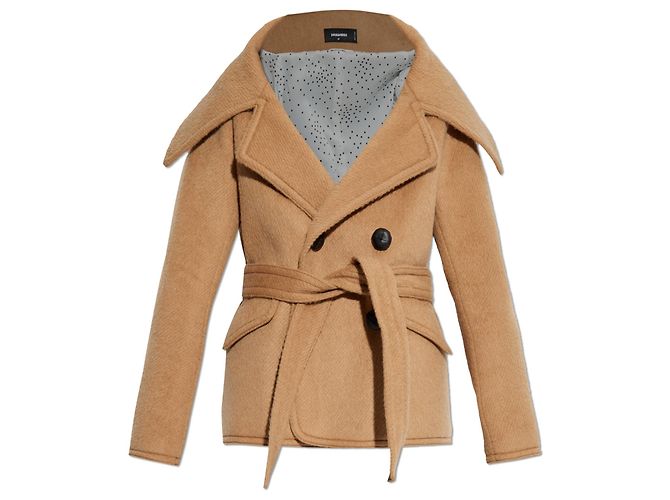 Dsquared2 Wool and Mohair Coat Beige