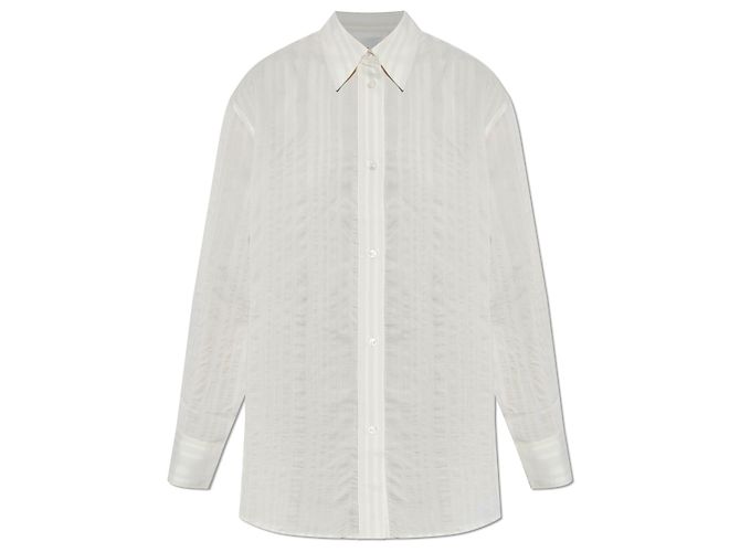 Studio Nicholson Rouen Hemd Creme Seide und Viskose Jacquard