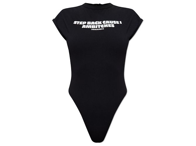 Body en coton imprimé noir Dsquared2