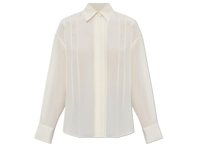 Victoria Beckham Seidenbluse Creme
