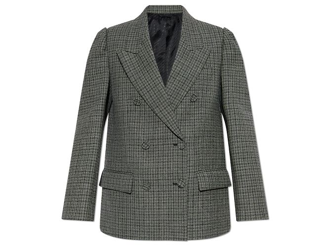 Acne Studios grey wool tweed blazer