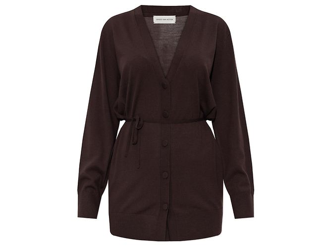 Dries Van Noten Tibati Cardigan Lila Wolle