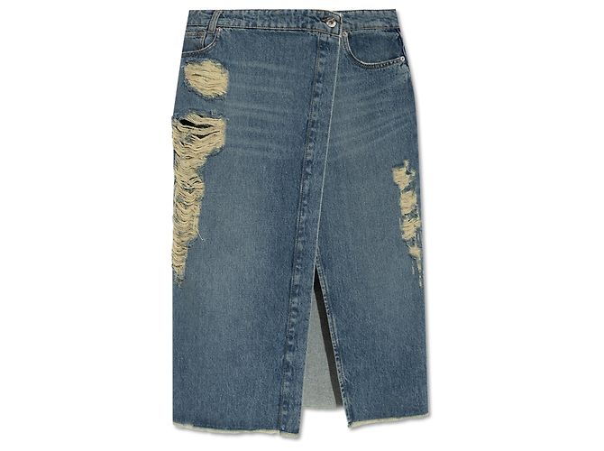Blumarine Jupe en denim effet vintage