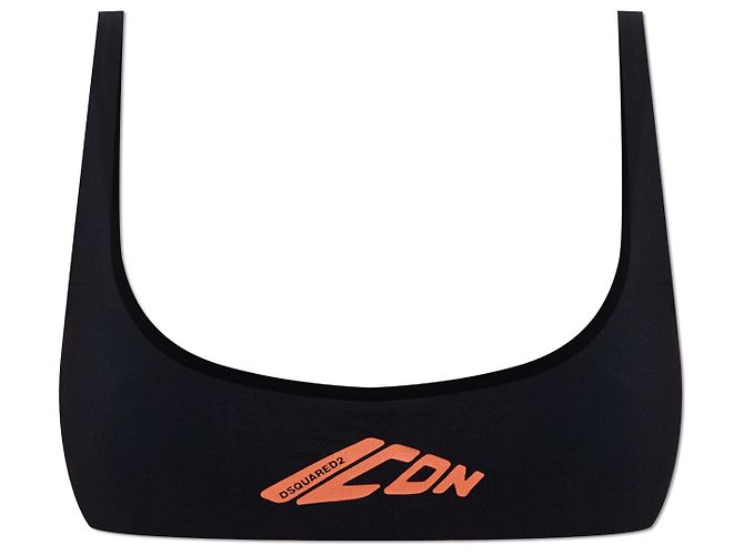 Top bikini nero Dsquared2 con logo ICON