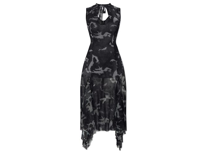 Autre Marque MISBHV Schwarzes transparentes Midikleid