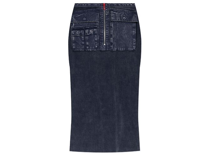Diesel M-MERYN Midi Bleistiftrock blau Baumwolle