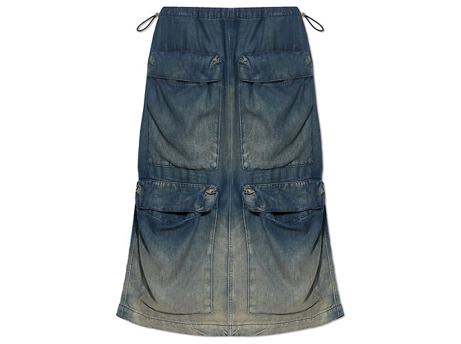 Falda midi de lyocell Diesel DE-MEGI-S Azul