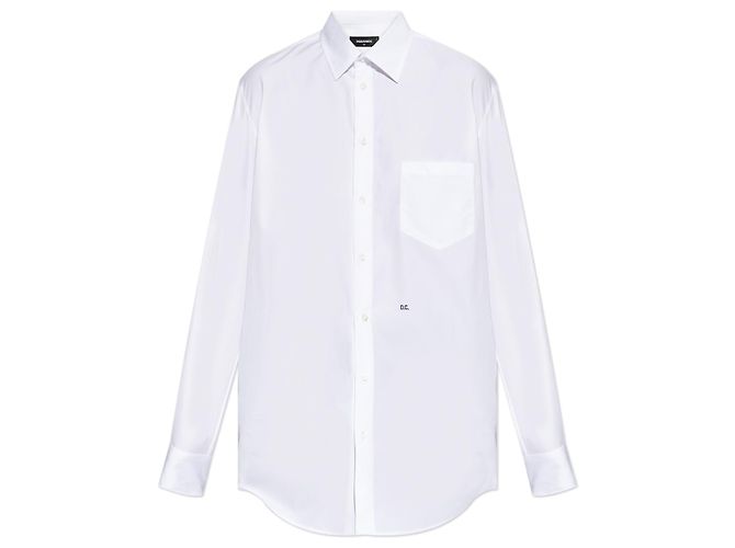 Camicia Oversized in Cotone Bianca Dsquared2