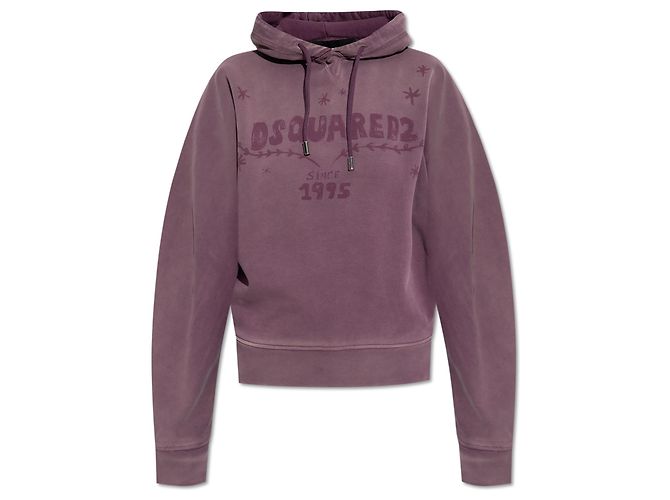 Sweat à capuche Dsquared2 Logo Violet en Coton