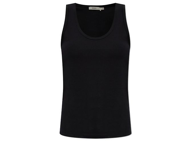Autre Marque Top sin mangas de algodón negro Pangaia