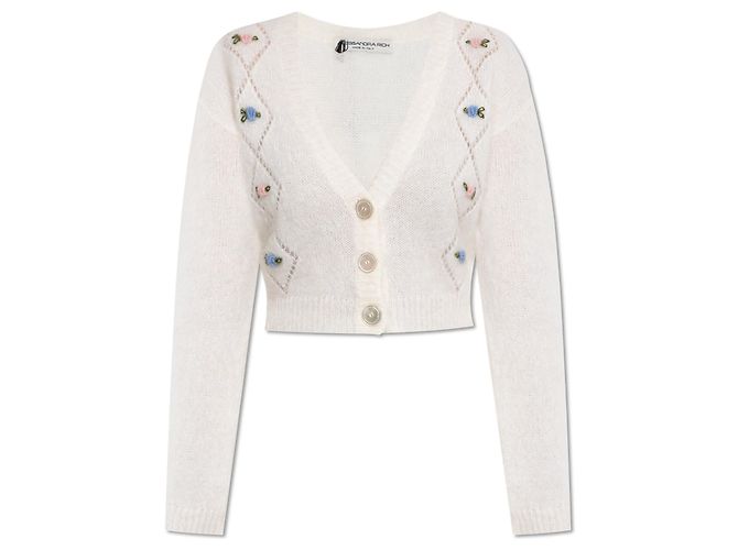 Alessandra Rich Cardigan mit Blumenmotiv