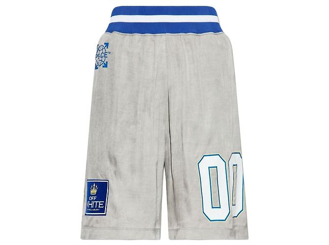 Off White bedruckte Shorts grau