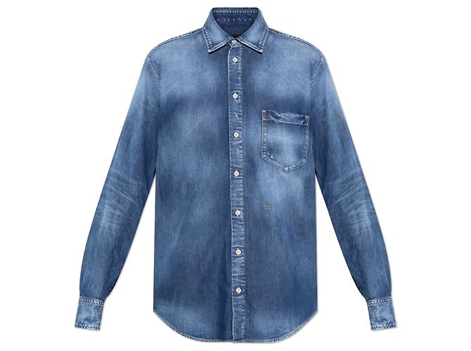 Camisa de denim Dsquared2 azul marino