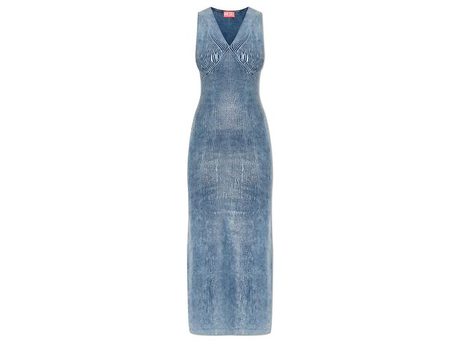 Vestido midi de algodón azul Diesel M-MILONG