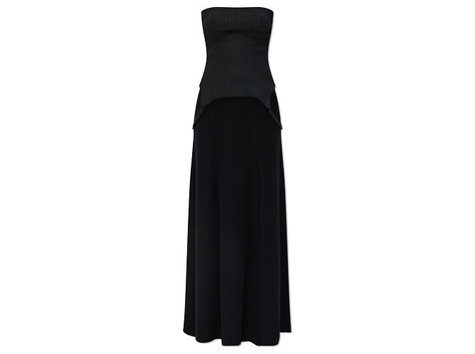 Autre Marque MISBHV Schwarzes Off-Shoulder Maxi Kleid