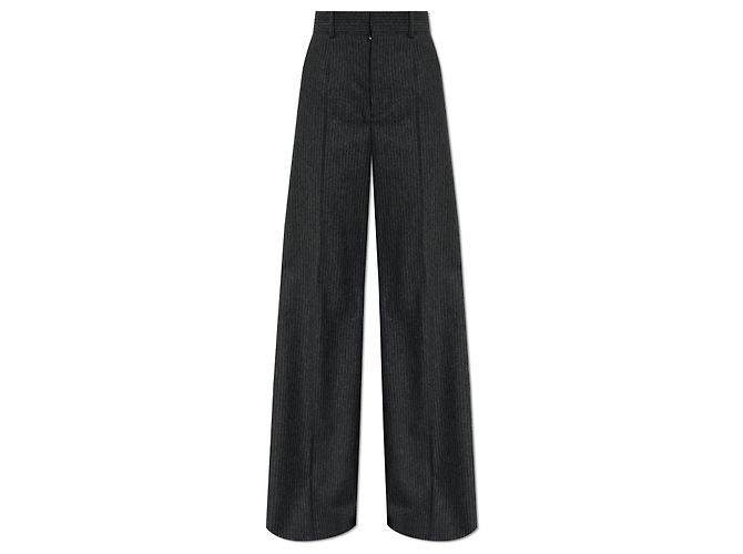 Pantalones de lana gris de corte ancho Dsquared2