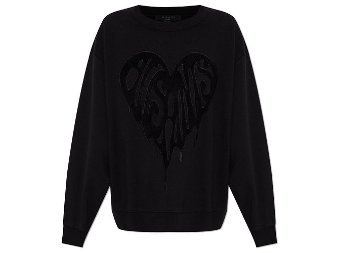 Autre Marque AllSaints Trip Sweatshirt Schwarz Baumwolle